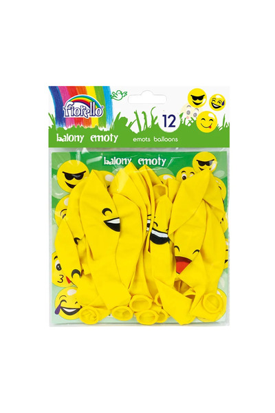 MC Micostore Fiorello birthday balloons, 30.5cm, emoticons various models, ye...