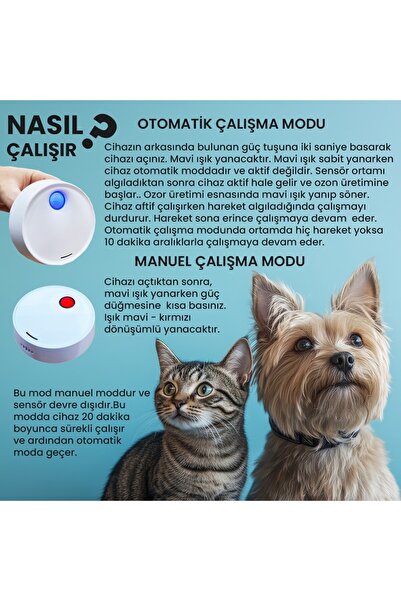 UpWay Akıllı Koku Giderici Ozon Cihazı - Banyo, Mutfak ve Evcil Hayvan Alanları
