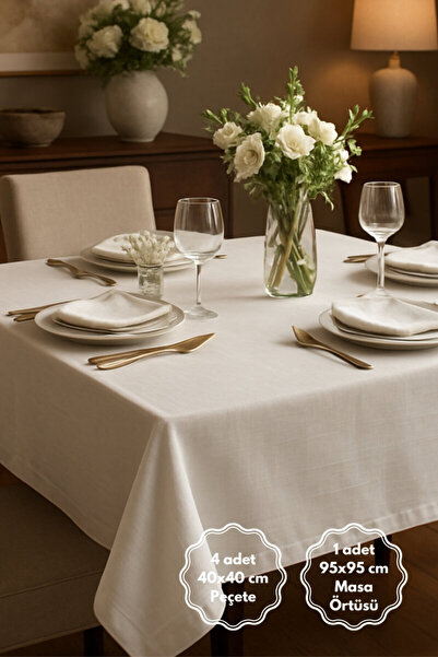 Bimotif طقم أدوات مائدة من الحرير العثماني مكون من 5 قطع (1 قطعة مفرش طاولة، ...