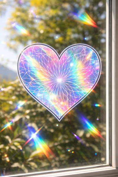 DEKA Online Kalp şekilli Suncatcher Güneş Yakalayıcı Etiketi
