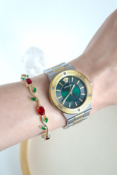 Norevia Vip Series Marquise and Oval Crystal Stone Red Green Tulip Model Wate...