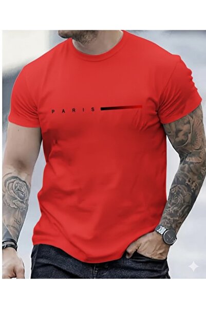 YK WEAR تي شيرت رفيع مطبوع عليه باريس للنساء / الرجال