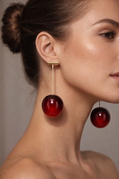 Jack Ferrero Cherry Gold Nail Earrings