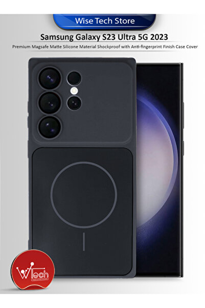 Wtech Samsung Galaxy S23 Ultra 5G 2023 Premium Magsafe Matte Silicone Materia...