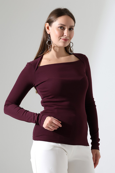 ModaPlaza Women's Triangle Neck Blouse 22200