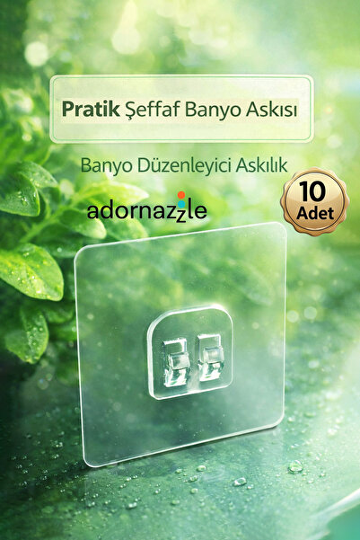 adornazzle 10 komada praktičnih providnih kupaonskih vešalica, zidne kuke, su...