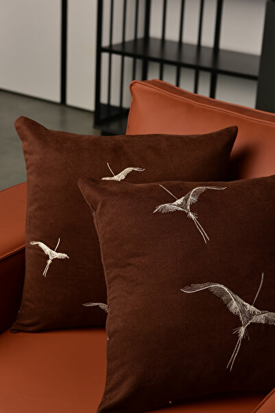 Setekshome Anka Throw Pillow Cover 2 Pieces Brown