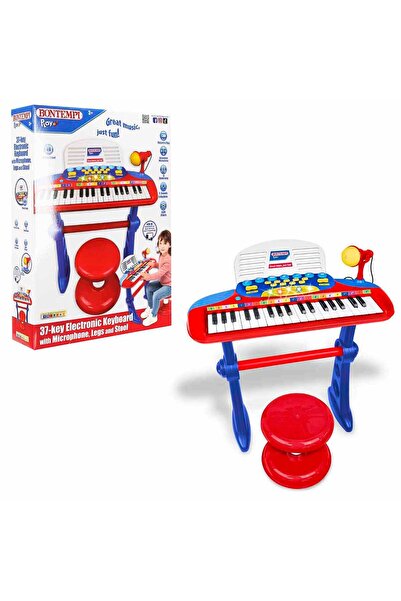 Sunman Bontempi Işıklı Mikrofonlu Elektronik Tabureli Org Seti