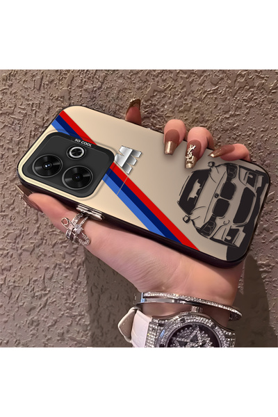 Hontinga حافظة هاتف Poco M6 4G متوافقة مع السيليكون بنمط BMW ذات حافة صلبة وم...