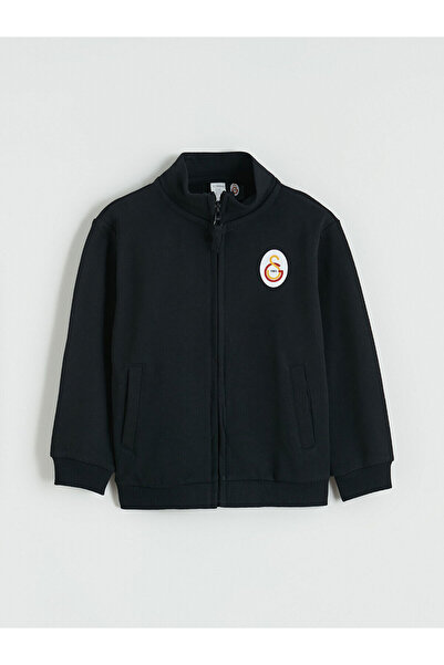 LC Waikiki تي شيرت أسود مطبوع عليه نادي جالاتاساراي للأولاد وسويت شيرت بسحاب