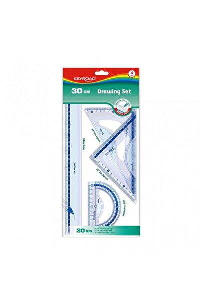 KEYROAD Geometry set KR971429, 30cm, PVC, blister 4 pieces