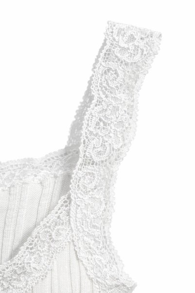 Mixray 2051 Women's Lace Detail Blouse White