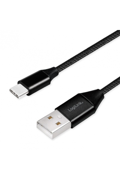 OEM Cablu USB 2.0 A - USB type C 0.3m negru LOGILINK CU0139