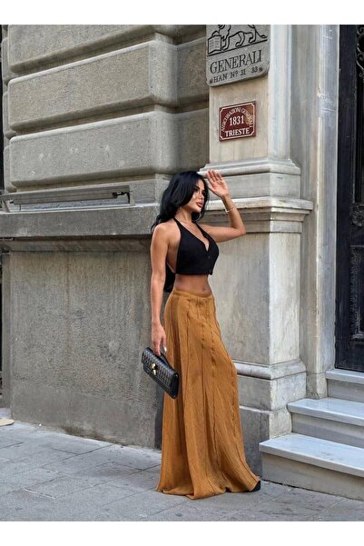 MAESTRO WOMAN Γυναικεία φούστα μοντάλ με ψηλόμεσο φερμουάρ και ραφές σε ταμπά...