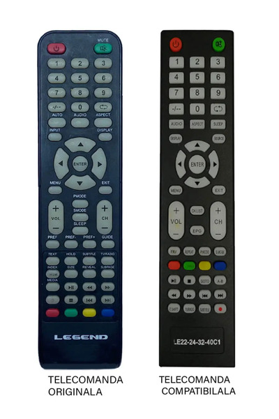 OEM Replacement remote control compatible with TV Legend EE-T40 LE22-24-32-40...