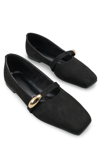 Riccon Kadın Babet 0012501 Siyah Süet