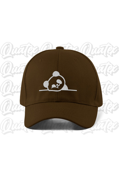QUATEX Panda Embroidered Hat - Brown Color 100% Cotton Gabardine Unisex Model...