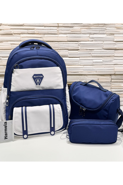 Harmela First School Bag 3-Piece School Backpack Set Waterproof Boys' Primary...