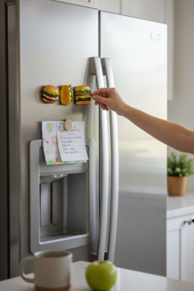 EVASAN FAST FOOD MODEL BUZDOLABI MAGNETİ 3 LÜ SET