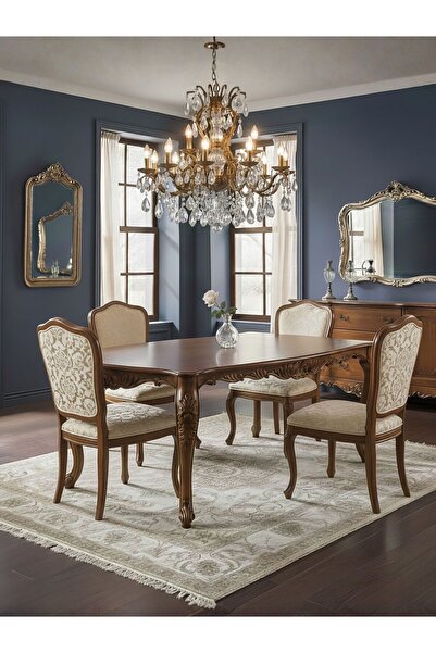 Gazzini Furniture Juliette Fransız Still Ahşap Yemek Masası 110x200