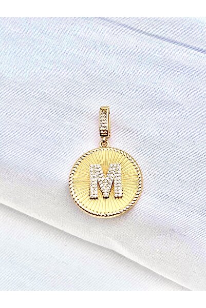 Siya Silver Kararmaz Çelik Zirkon Taşlı Harf Kolye Ucu ve Charm - Hediye Kutulu