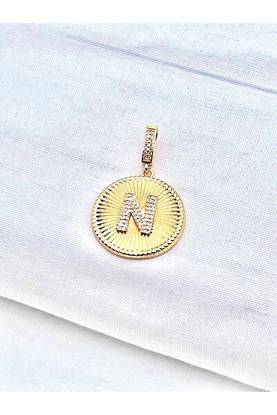 Siya Silver Kararmaz Çelik Zirkon Taşlı Harf Kolye Ucu ve Charm - Hediye Kutulu