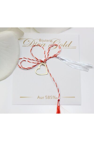 Diva Gold Pandantiv Inimă de Aur Mărțișor