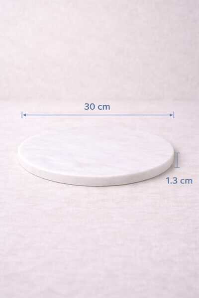 Marbello Masif Beyaz Mermer Supla 2’li Set 30 cm – 1.3 cm Kalınlık Dekoratif ...