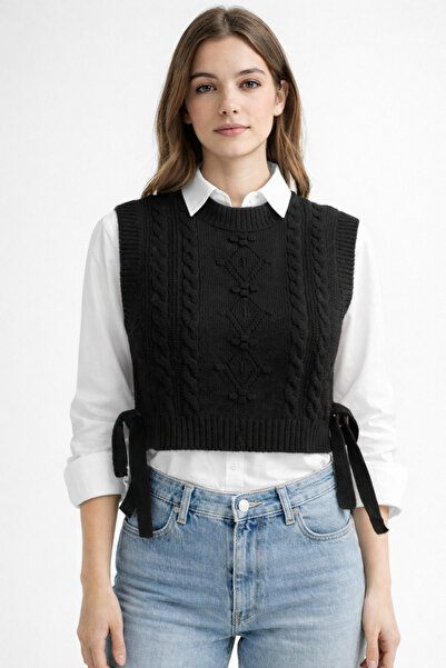 ModaPlaza Women's Patterned Drawstring Sweater 4050