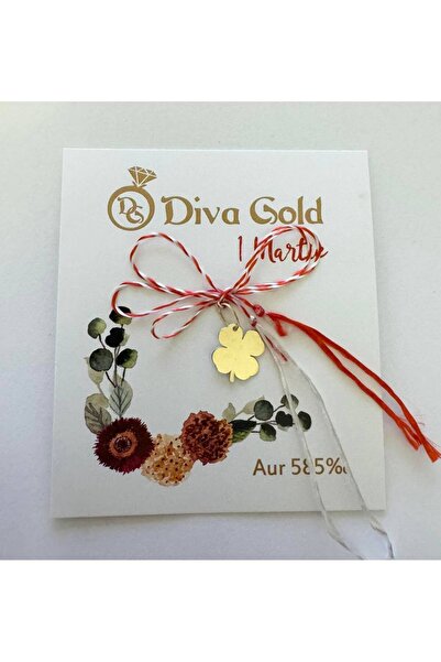 Diva Gold Martisor Gold Clover Pendant
