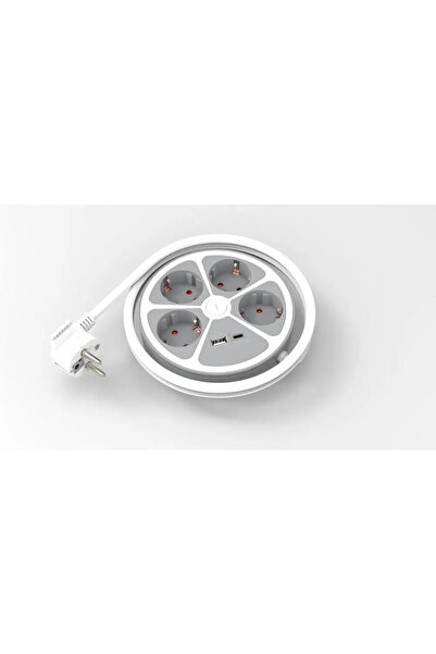 OEM Prelungitor 4 prize 1x USB-A + 1x USB-C 20W cablu 3x1.5mmp 1.4m 3500W alb...