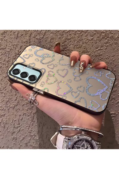 Hontinga حافظة هاتف سامسونج جالاكسي M15 متوافقة مع نمط القلب من السيليكون ذات...