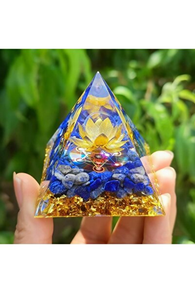 Choice 1pc 1pc Lapis Lazuli Lotus Symbole Orgone Pyramide, Crystal Organite P...