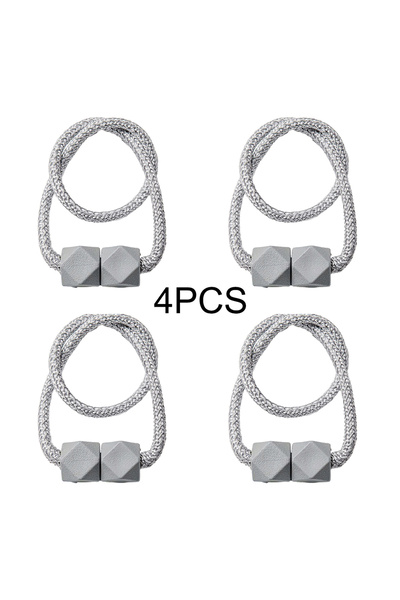 Choice 4 ربطات ستائر رمادية اللون، 4 قطع، مزودة بمغناطيس قوي وتصميم حبل سميك،...