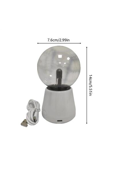 Choice White Plasma Ball Lamp 7-Color Touch Sensitive Lighting Static Globe N...