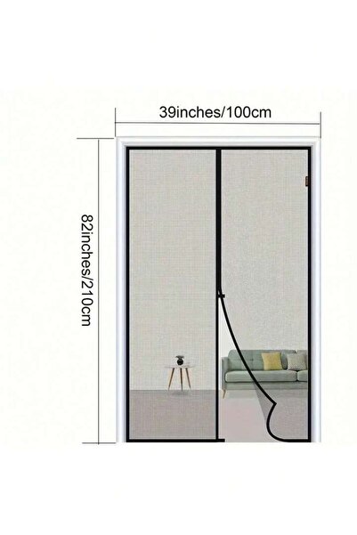 Choice باب شبكي مغناطيسي شديد التحمل، قطعة واحدة، مقاس 100 × 210 سم، مناسب لل...