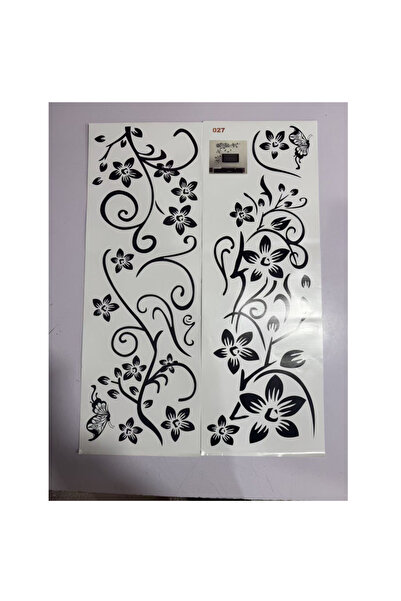 Choice 25x70cmx2pcs Black Flower Vines Butterfly Flys Vinyl Wall Stickers Sel...