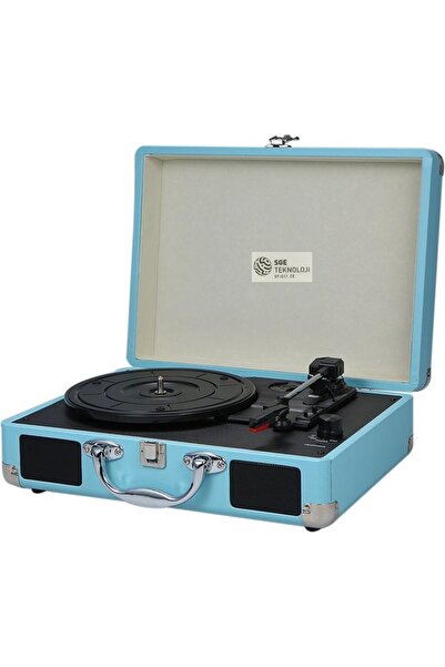 sgeteknoloji SGE TEKNOLOJİ MAVİ RENK NOSTALJİK ŞARJLI BLUETOOTH HOPARLÖRLÜ ÇA...