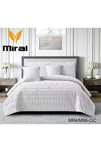 miral Miral Light Touch Compressed Double Bedspread Set, Plain, 6 Pieces