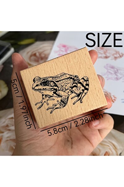 Choice L Large frog wooden stamp, suitable for DIY handmade books, diaries an...