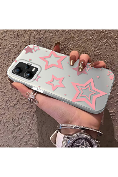 Hontinga حافظة هاتف من السيليكون متوافقة مع Redmi Note 12 5G، مزودة بنمط نجوم...