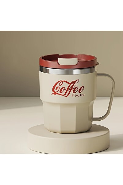 Choice Light yellow 1 PC Stylish 304 Stainless Steel Coffee Cup With Lid - Do...