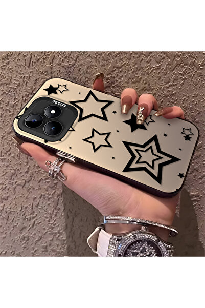 Hontinga حافظة هاتف Realme Note 50 4G متوافقة مع السيليكون ذات حافة صلبة ومضا...