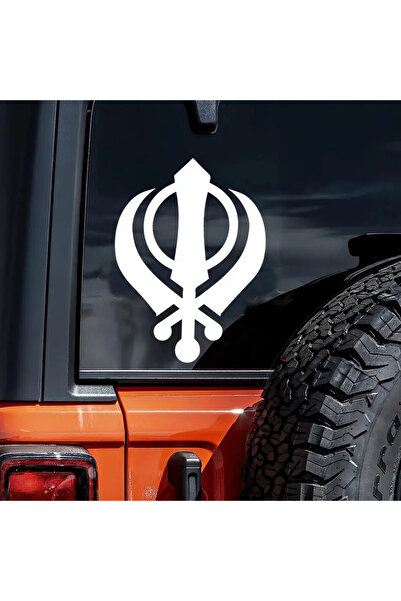 Choice 9x14CM white Personality Of The Sikh Symbol Vinyl Die Cut Bumper Car S...