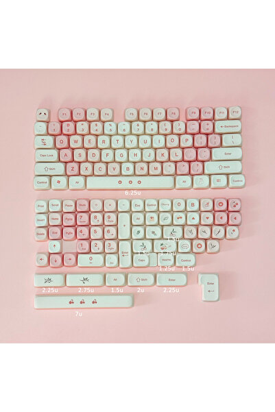 Choice Pink Cherry Pink Cherry Cute Style Keycaps MOA Profile Dye-Sub PBT wit...