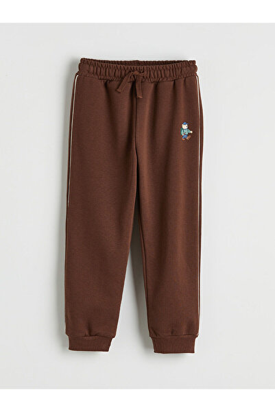 LC Waikiki Pantaloni de trening maro cu imprimeu pentru băieți pantaloni jogger