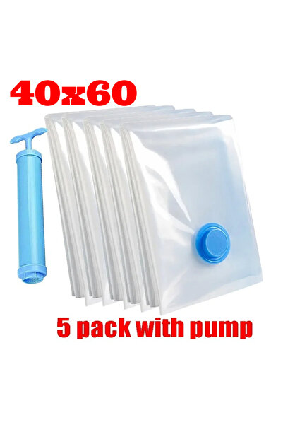 Choice7 40x60-5PCS-Pump 5 قطع أكياس تخزين مفرغة من الهواء، حقيبة محكمة الإغلا...