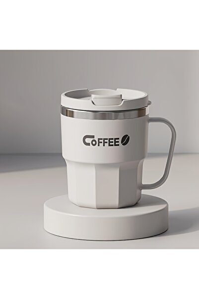 Choice1 White 1 PC Stylish 304 Stainless Steel Coffee Cup With Lid - Double I...