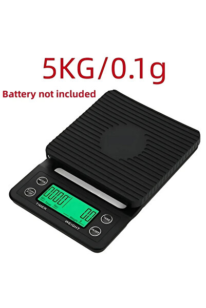 Choice1 Black 5kg 0.1g Kitchen Tools Coffee Scale with Timer Digital Multifun...
