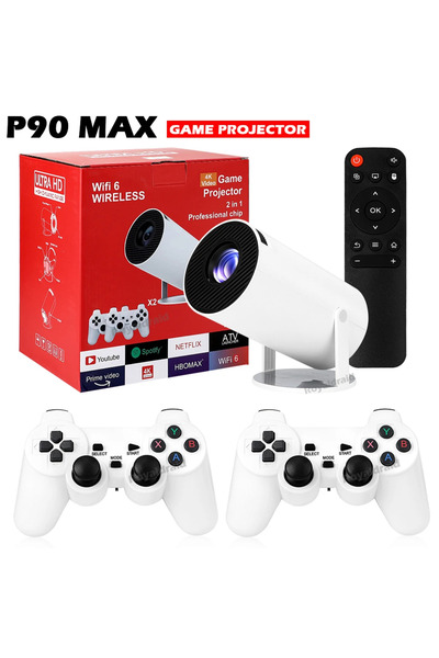 Choice جهاز عرض ألعاب P90 MAX P90 Max بدقة 4K HD 1080P متوافق مع بلوتوث، يعمل...